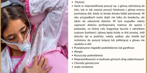 Dziecko ze snu z maską CPAP, która pomaga w leczeniu bezdechu sennego u dzieci.